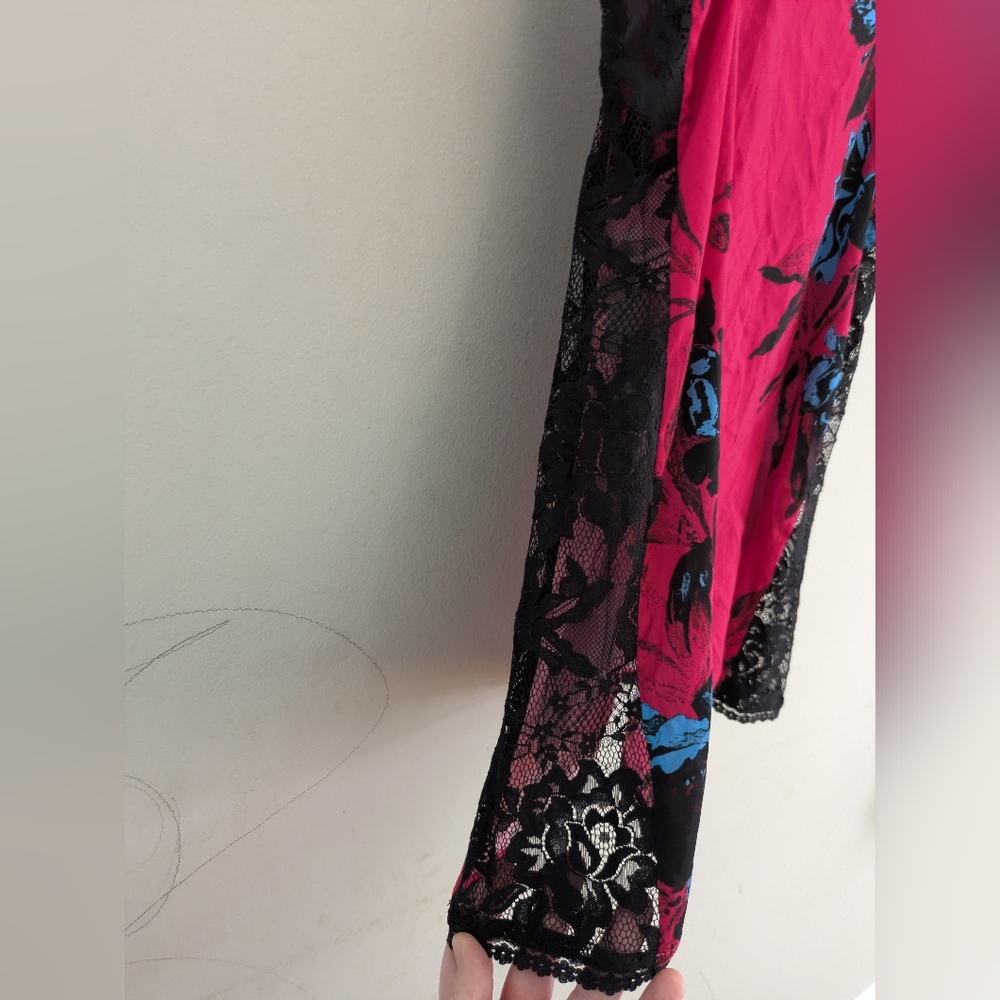 Alexander McQueen Pink Floral Lace Babydoll Cami Tank Top Size 0 NEW - Picture 10 of 12
